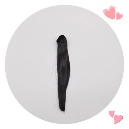 Rak hårklämma Hästsvanshår SVART black