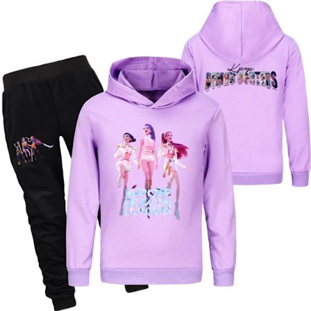 Unisex børne K pop tegneserie dæmonjæger figurer print 13 farver tilgængelige hoodie sæt med bukser, børnestørrelser
