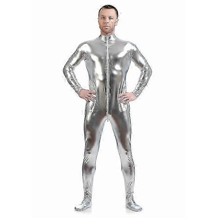 2025 Metallisk Spandex Bodysuit Skinnende Catsuit Sexy Unisex Zentai Helkroppsdrakt Kostyme