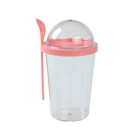 Overnight Oats Behållare med Lock och Skedar, Overnight Oats Burkar, Frukost På Språng Koppar, Ta Med Dig Yoghurtkopp med Toppning, Spannmålskopp med 