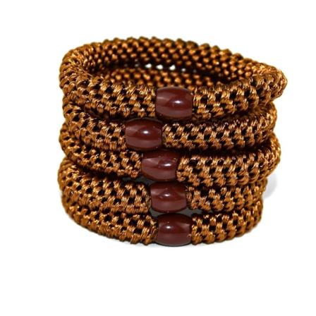 Punottu hiuslenkki Ruskea 5kpl Brown