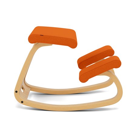 Varier Furniture Variable - Orange Wool - Light brown base