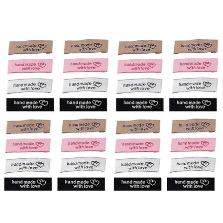 120 Stykker Personlige Symerker Sy på Klesmerker Håndlaget Hjerte Mønster Merkelapper P2025041100004