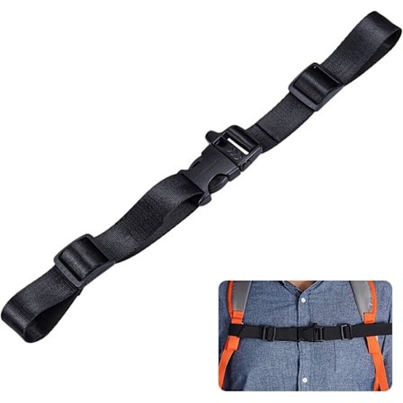 Justerbare bryststropper, rygsæks brystrem, rygsæksværktøjsrem med fløjte, justerbar kraftig skridsikker clip-on rem Holdbar bærbar Ba