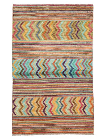 Hand Knotted Berber Colourful Rug 93X148 Wool Dark Red/Orange Small