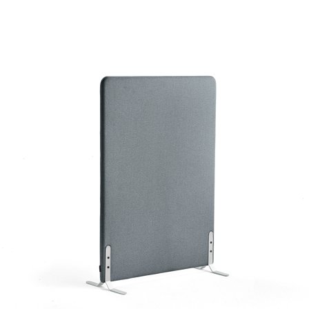 Raumtrenner ZONE, 1360 x 1000 x 46 mm, Stoff Rivet, weiße Beine, blaugrau