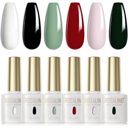 Gel nagellack 6 färger, UV/LED Soak Gel Polish Gel Polish Set av nagellacksgeler