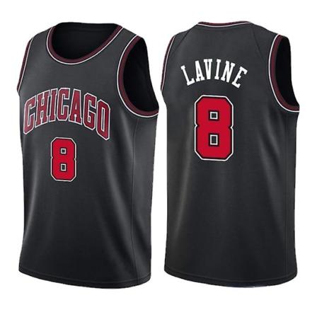Nba Chicago Bulls Nr 8 Lavine Black Träningsbaskettröja Xl