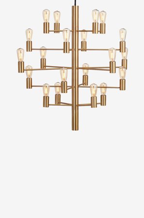 Herstal - Lysekrone Manola 20 - Messing - Loftpendler - Fra Homeroom