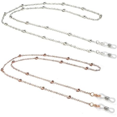 Damebriller kæde, høj kvalitet perle briller halskæde, briller streng ramme, 2stk