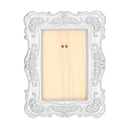 1:12 DIY Dukkehus Bilderamme Miniatyr Ornament Sølv Dekor Tilbehør