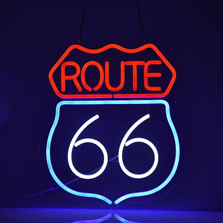 Historisk Route 66 Neon Skilt Øl Bar Hjem Kunst Man Cave Neon Lys Håndlaget Med Dimmerbryter Led Neon Lys Skilt For Soverom