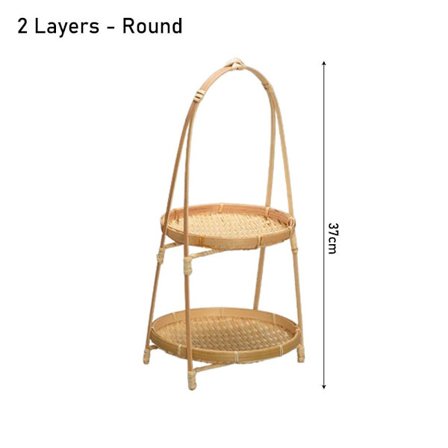 1st Bambu vävd korg förvaringskorg 2 LAGER - RUND 2
