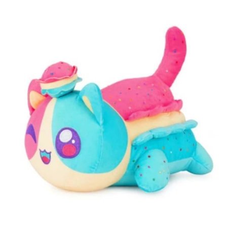 Aphmau Meows Katt Plyschleksak - Mjuk Meemeow Fylld Munk-Katt, Kawaii Pommes Frites och Cheeseburgare Mat Plyschdocka - Perfekt Julklapp