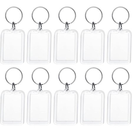 10 stk. Foto Nøgleringe, Blank Akryl Foto Nøglering D, ZQKLA