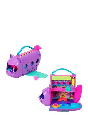 Polly Pocket Kitty Airways Playset With 2 Micro Dolls And Pet, Airplane Travel Toy With Accessories - Multi/patterned - ONE SIZE