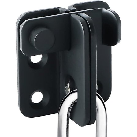 Skyvedørslås Hengelås Beslag Dørlås Låsbeslag Tyverisikker Henger, rustfritt stål Matt svart finish