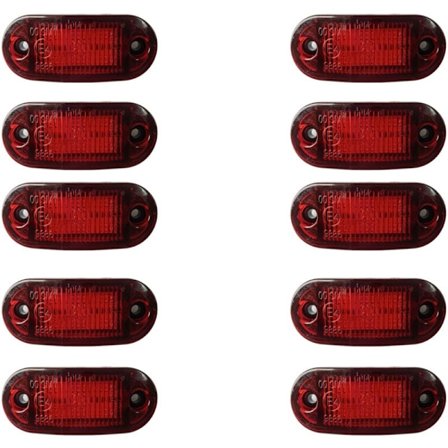 10 Röda positionsljus för släpvagn 12-30V LED Sidomarkeringsljus Backljus Bakljus för bil lastbil släpvagn husbil-XF5-