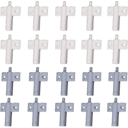 20 stk. køkkendørsdæmpere, skabsdæmpere, skuffe dæmpere, bløde og støjsvage dæmpere, til skabe, døre (hvid + grå)