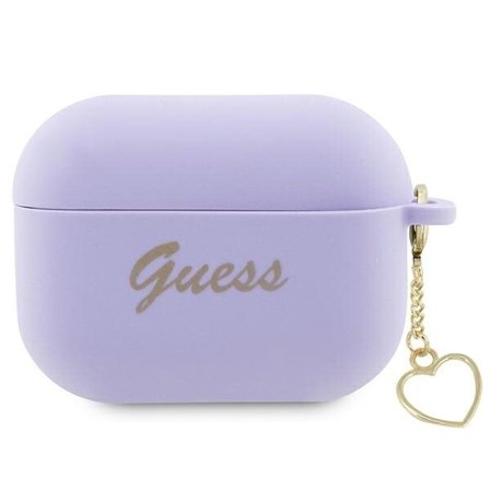 Guess GUAP2LSCHSU AirPods Pro 2 cover lilla/lilla Silikone Charm Heart Collection