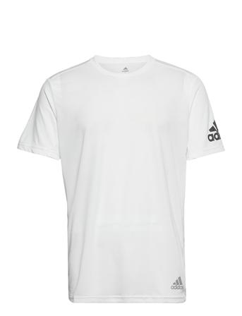 Run It Tee Men T-shirts Short-sleeved Vit Adidas Performance