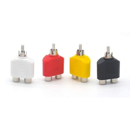 4-pack RCA-splitter hane till dubbel hona RCA Y-adapter Dubbel RCA hona adapter