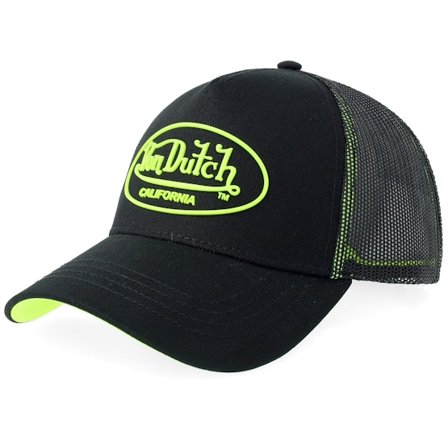 Von Dutch - Noir trucker Casquette - Oval Patch Black A-Frame Trucker @ Hatstore