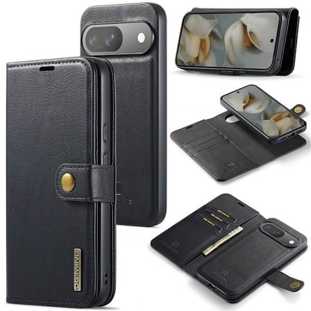 DG.MING 2-in-1 Magnet Wallet Google Pixel 10 Pro Musta