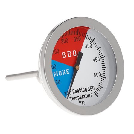 2" Professionell 550F BBQ Termometer Mätare Grill Trä Rökare Kol Värmeindikator