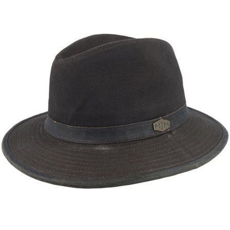 MJM Hats - Svart fedora Hatt - Jackson Canvas Cotton Black Fedora @ Hatstore