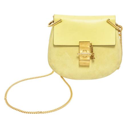 Chloé Pre-owned Pre-owned Chloe Lemonade Suede Smooth Calfskin Mini Drew Shoulder Tas , Geel , Dames , Maat: ONE Size Vintage Tassen