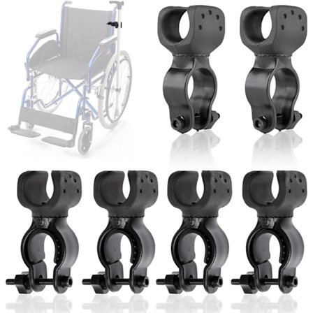 6 stk krykkeholder, stokkeholder, rullestoltilbehør for 2,5 til 3,1 cm