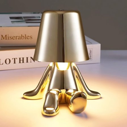 Sengside Touch Bordlampe, Gold Thinker Lampe Skrivebordslampe Trådløs Genopladelig Bærbar Dekorativ Natbordslampe Med Usb-opladning(guld,A)
