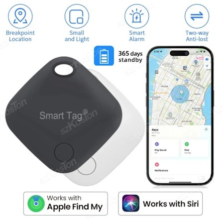 Långdistans Smart Tag GPS Tracker För Air Tag Nyckelsökare Husdjur Plånbok Cykel Anti-förlorat larm Mini Locator Fungerar med iOS Hitta min