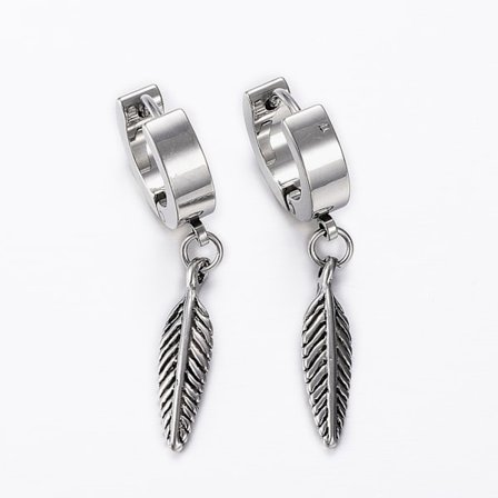 1 Par Vintage clips hörhängen i AISI 304 Stål men hängande fjäder