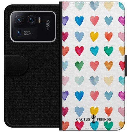 Yhteensopiva Lompakkokotelo Xiaomi Xiaomi Mi 11 Ultra Cactus and Friends - Watercolor Love Grid