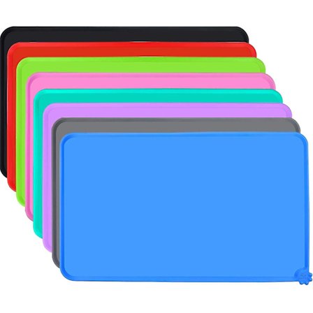 Silikonunderlägg för husdjur, halkfri, vattentät matskål för hund och katt, 47 x 30 cm