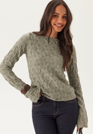 BUBBLEROOM-Structure Long Sleeve Top-M