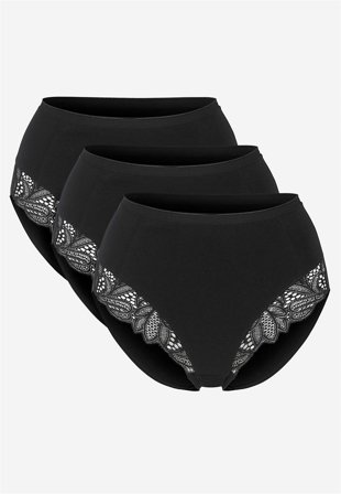 Cellbes of Sweden - Light shaping trosa med spetsdetalj 3-pack - svart - för damer - 46/48