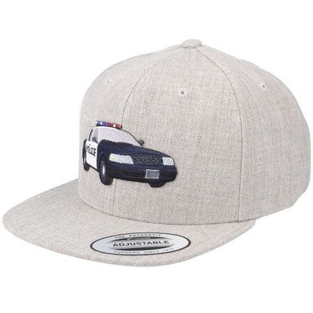 Kiddo Cap - Grå snapback Keps - Kids La Police Car Heather Grey Snapback @ Hatstore