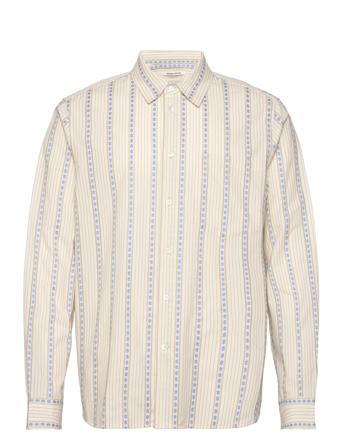 Aster Floral Jacqaurd Shirt Cream Wood Wood