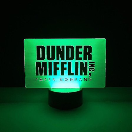 Dunder Mifflin The Office 3d Led Nattljus Sovrumsbordslampa Färg ändras
