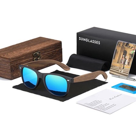 GM Märke Valnöt Trä Polariserad Solglasögon Herr Fyrkantig Båge Solglasögon Dam Solglasögon Man Oculos de sol Masculino S7061h