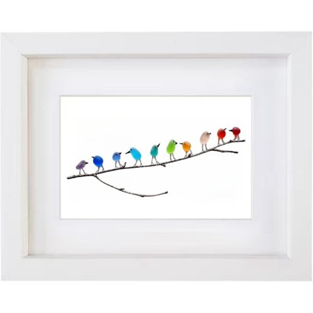 Meriklasin sateenkaari-lintujen seinäkoriste - Täydellinen lahja jouluun, syntymäpäivään, halloweeniin -ES