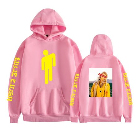 Billie Eilish -collegepaita, unisex, esteettinen huppari, pinkki A-XF14-