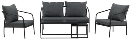 Venture Home Sopot 2044-408 Loungeset bord, soffa, fåtöljer, grått, Utemöbler