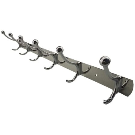 Vægmonteret dør badeværelse soveværelse ophængt bøjle 6 kroge frakke hat håndklæde rack krog