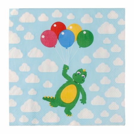 Pappersservett Bolibompa med ballonger 33x33cm 20-pack