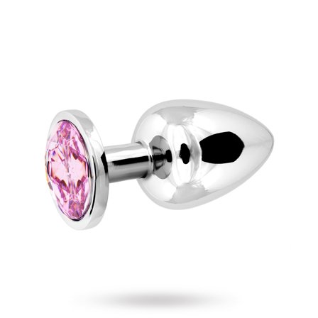 Metal Plug Large - Silver/Pink - Vuxen.se - Buttplug, stora & små butt plugg