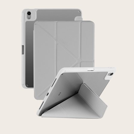 Stilrent fodral för iPad 10 2022/ 11 A16 Grå Multi magnetisk vikning
